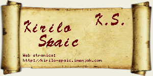 Kirilo Spaić vizit kartica